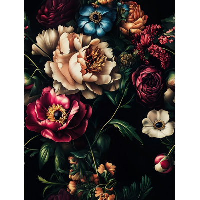 Mystery of Midnight Garden Bloom Removable Wallpaper