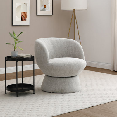 Danvers Upholstered Chenille Swivel Armchair
