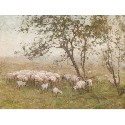 «Pastoral Sheep Scene On Canvas» par reproduction de lettres et de lignes