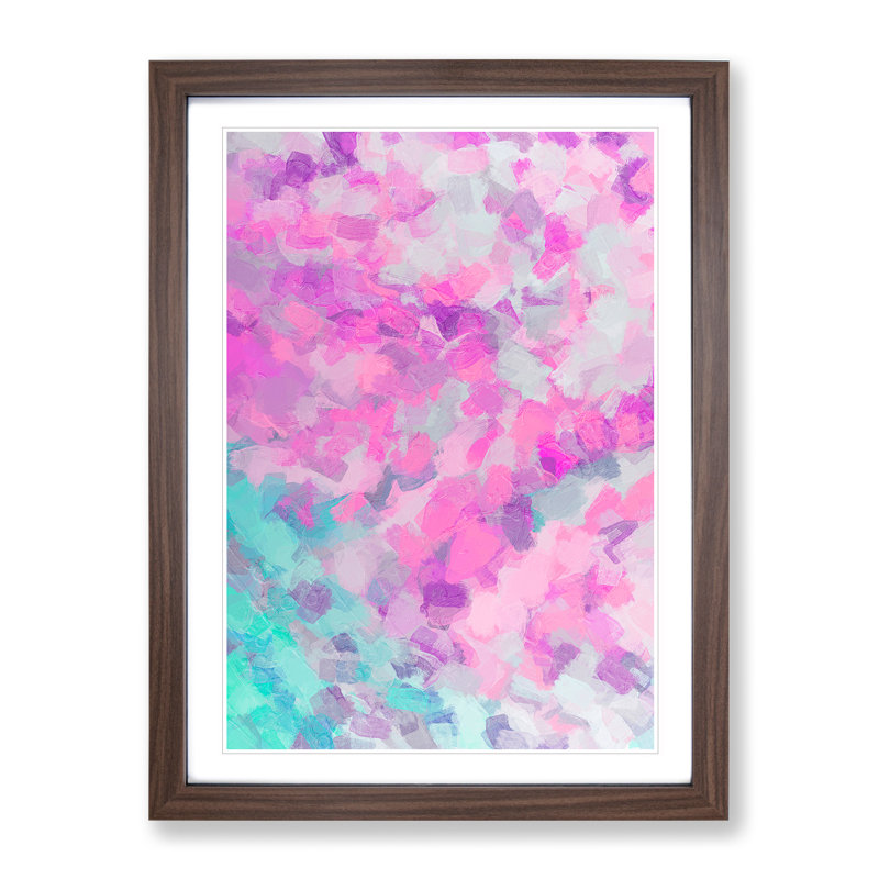 Bombshell Abstract - Wall Art, 36cm H x 27cm W x 2cm D, Walnut Framed, White