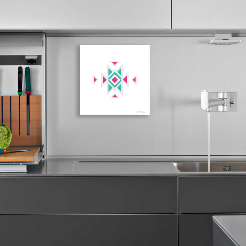 «Watercolor Aztec Art I» par Seven Trees Design, art mural en verre acrylique, H 12 po x l 12 po x P 0,13 po