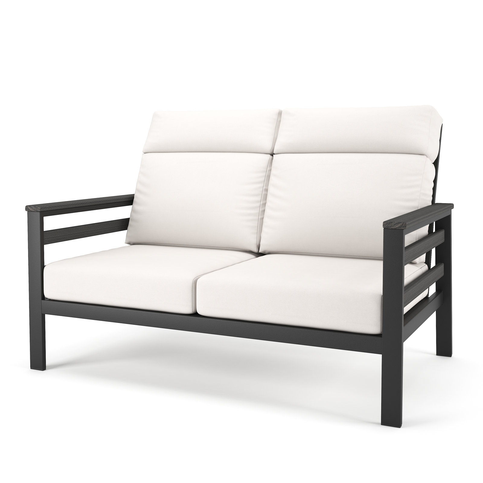 Townsend 55" Sunbrella® Patio Loveseat, Gray, Canvas White