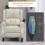 Fauteuil d'appoint inclinable de base pour le salon avec chaleur, canapé simple à oreilles, fauteuil d'appoint inclinable de base en tissu de lin moderne avec repose-pieds, poche latérale
