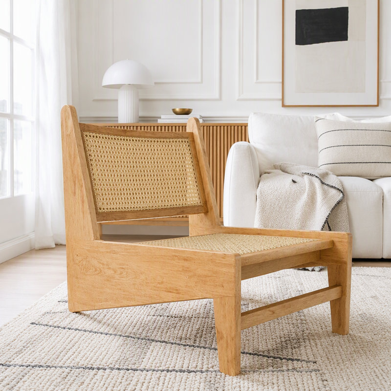 Fauteuil d'appoint, méridienne en rotin pour le salon, méridienne Boho, 27,50 po - Naturel