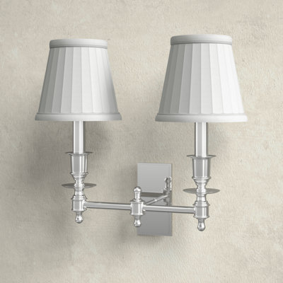 Ellean 2 Light Steel Dimmable Candle Wall Light