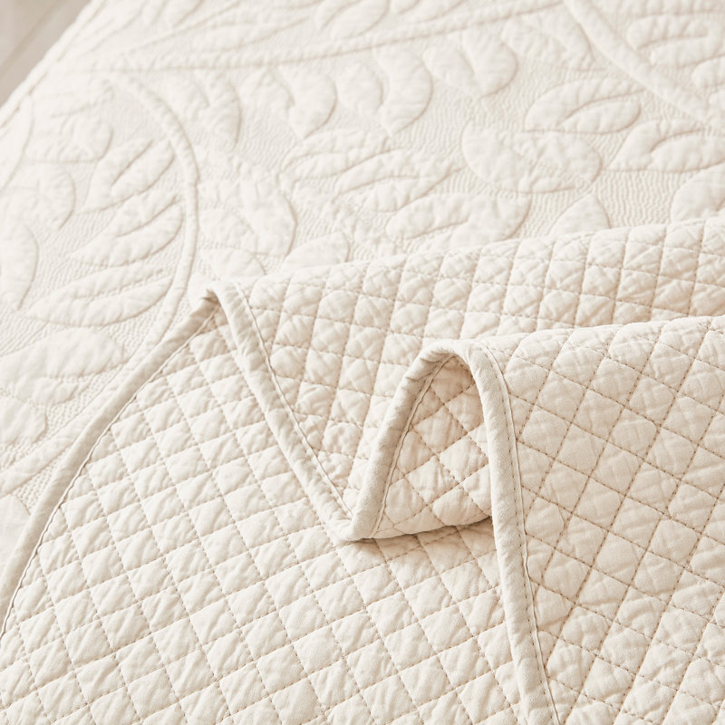 Cotton Quilt, Twin Quilt + 1 Twin Sham, Light Blue