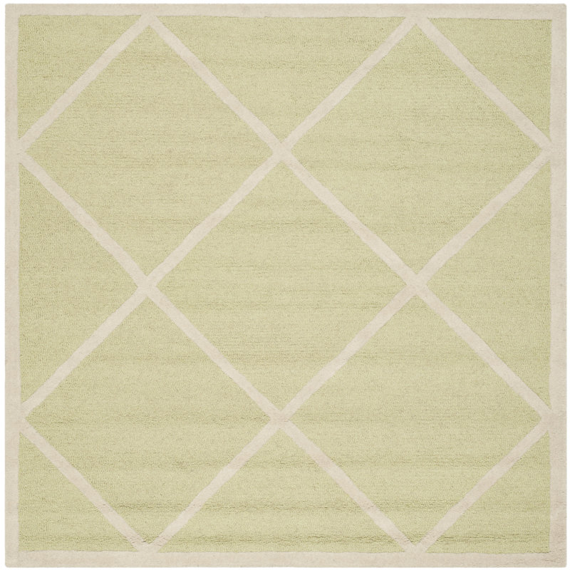 Sanyla Hand Tufted Wool Geometric Rug, Square 6'