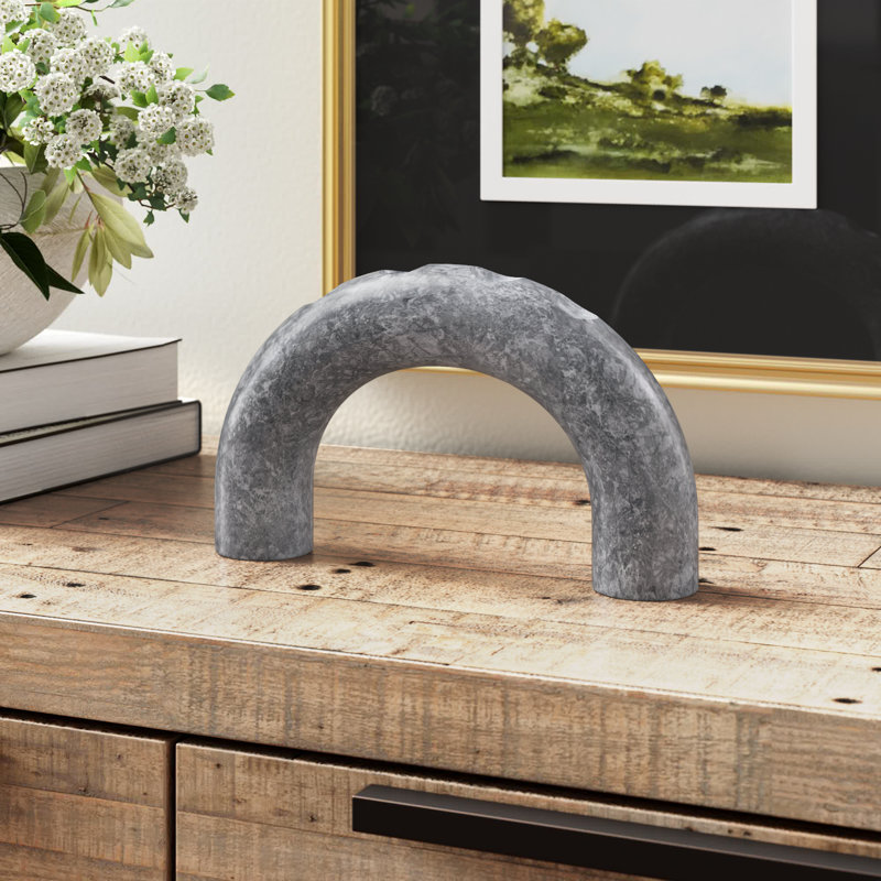 6'' H Stone Tabletop Candle Accessories, Black