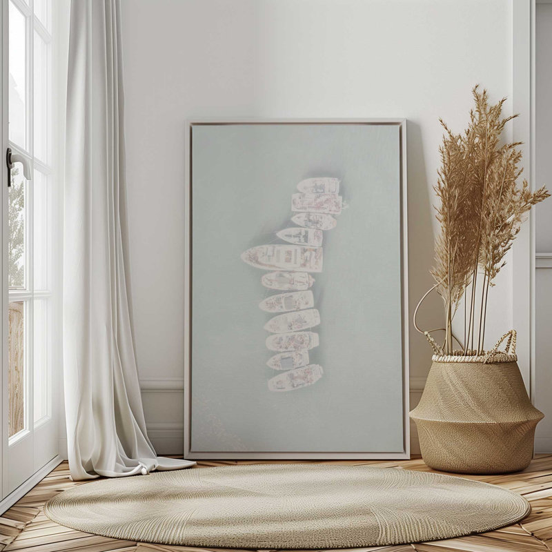«Floating Tranquility», reproduction sur toile, Cadre flottant blanc opaque, H 48,75 po x l 32,75 po x P 1,75 po