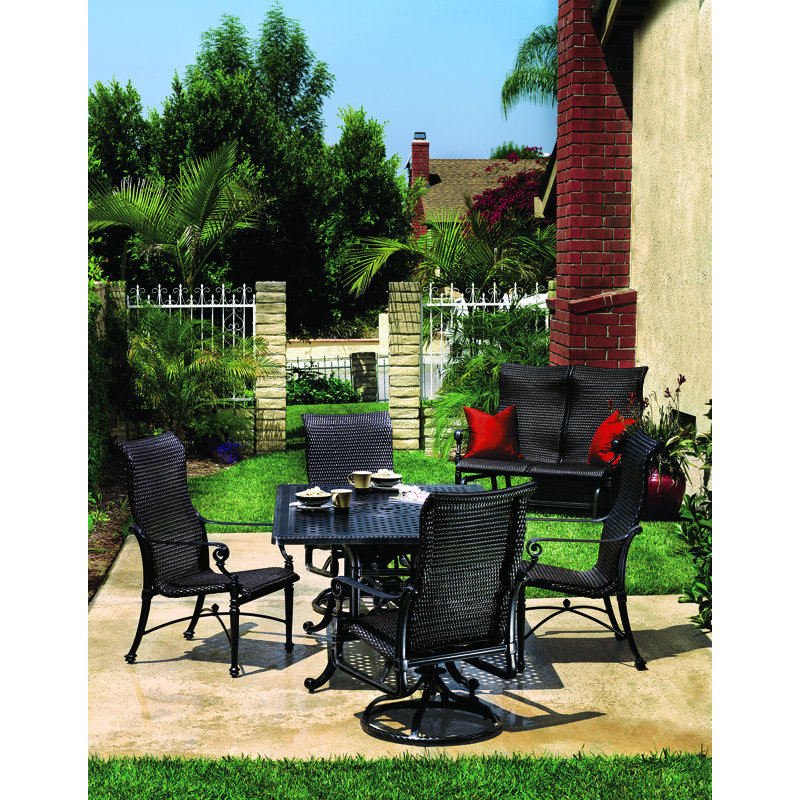 Grand Terrace Outdoor Rocking Wicker/Rattan Chair, Chestnut, Vintage
