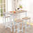 5-Piece Modern Kitchen Bar Table Set With Four Bar Stools, Metal Frame & White Oak MDF
