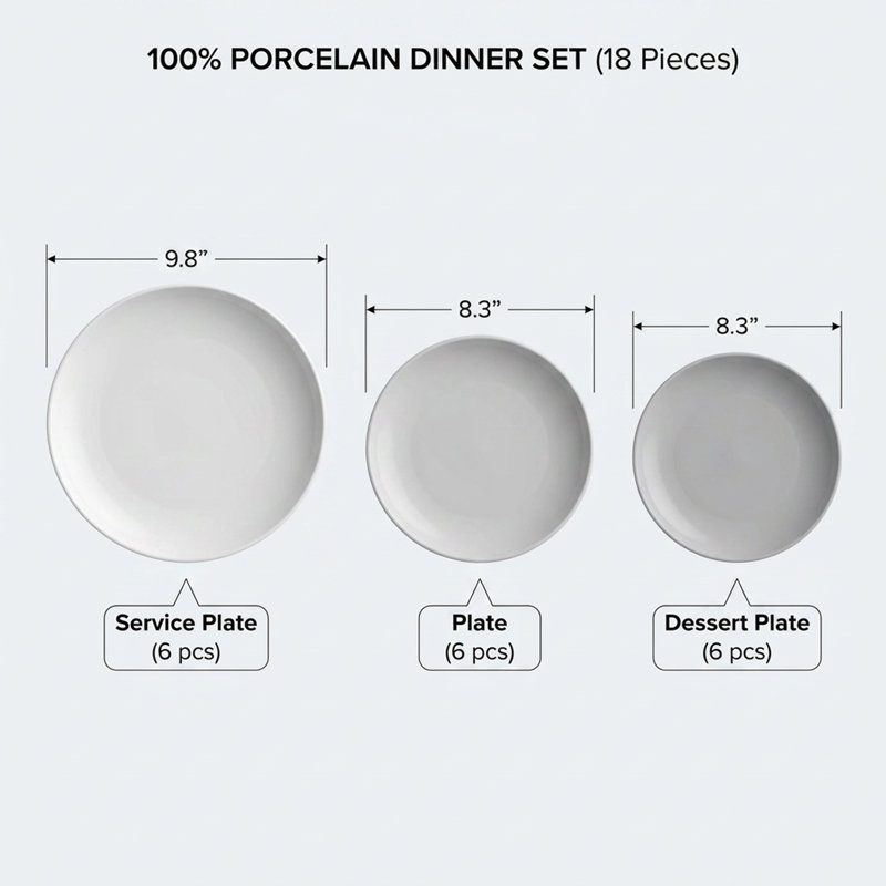 Service de table en porcelaine blanche patinée Artisan Weave (service de 18 pièces pour 6 personnes)