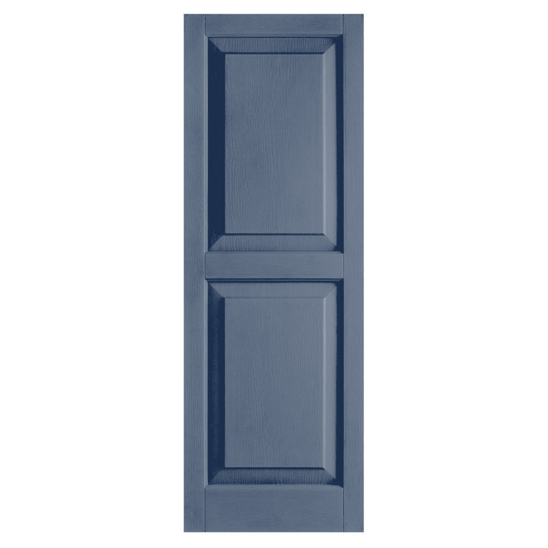 Paire de volets avec panneaux en vinyle surélevés standard, Bleu, 67 po x l 12 po x P 1 po