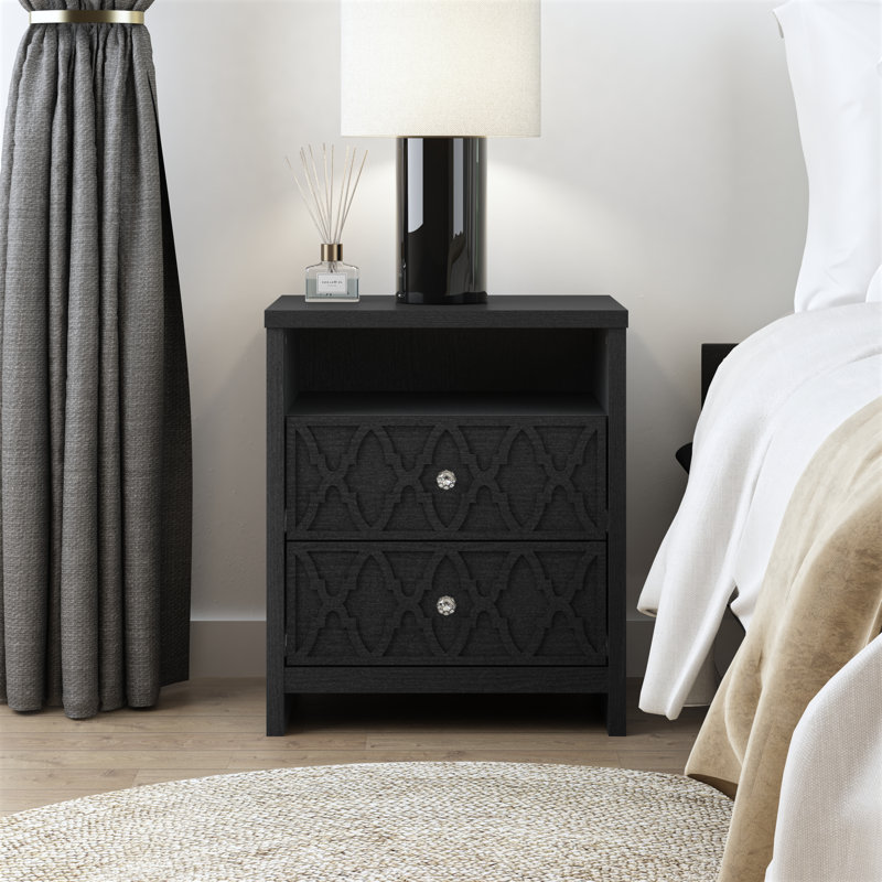 Watauga 26.8" 2 Drawer Nightstand with Storage 