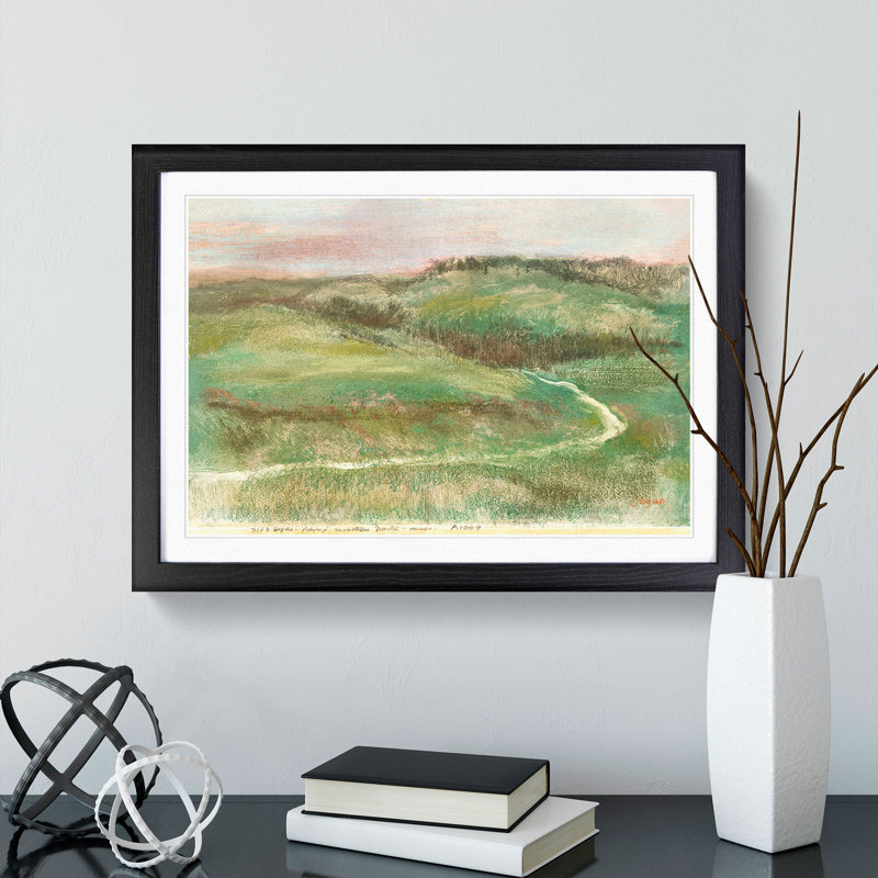 Landscape by Edgar Degas - Picture Frame Painting, 48cm H x 65cm W x 2cm D, Black Framed