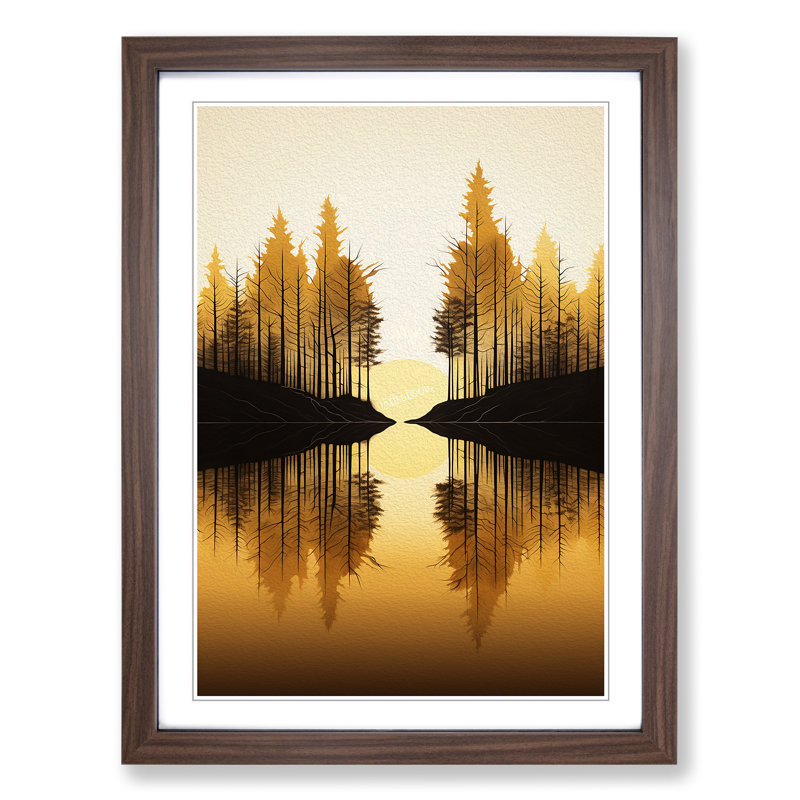 Forest Minimalism Art - Framed Print, 34cm H x 25cm W, Walnut Framed
