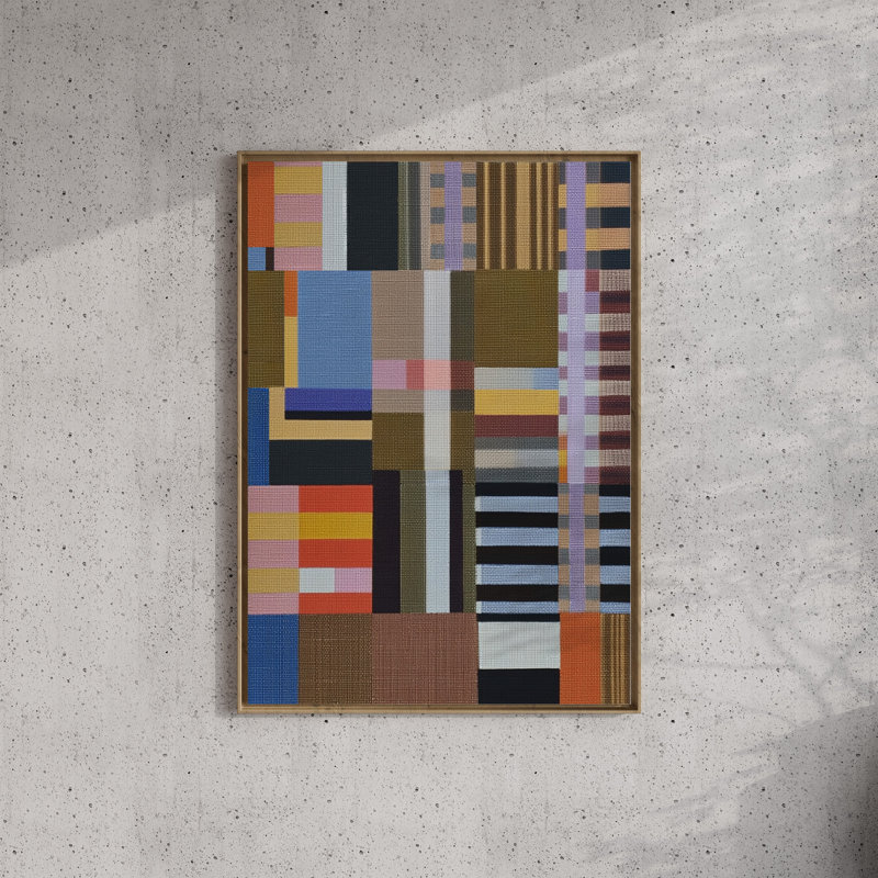 Woven Perspectives No. 02: Art abstrait géométrique, 12x16 in, White
