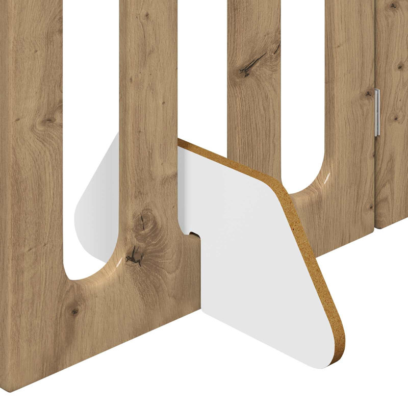 Pet Crate, 60cm H x 160.5cm W x 34cm D, Old Wood