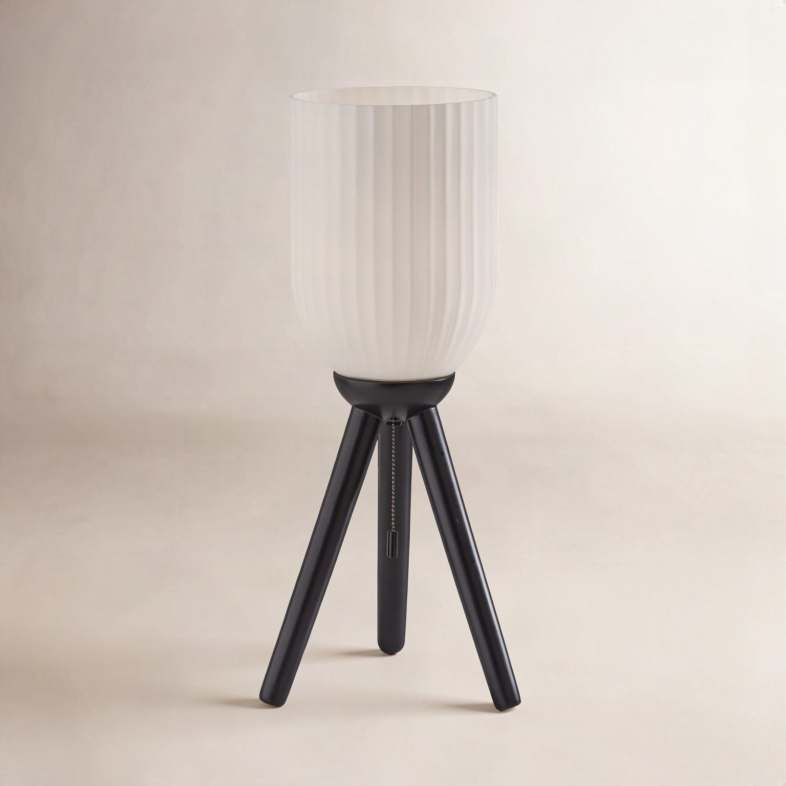 Lapka Solid Wood Tripod Lamp, Black
