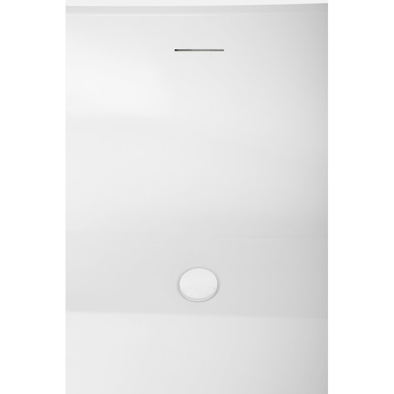 63" Streamline Soaking Freestanding Tub and Tray With Internal Drain, Glossy White