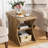 Modern Farmhouse End Table, Wooden Side Table With 3-Tier Storage Shelves-167341923
