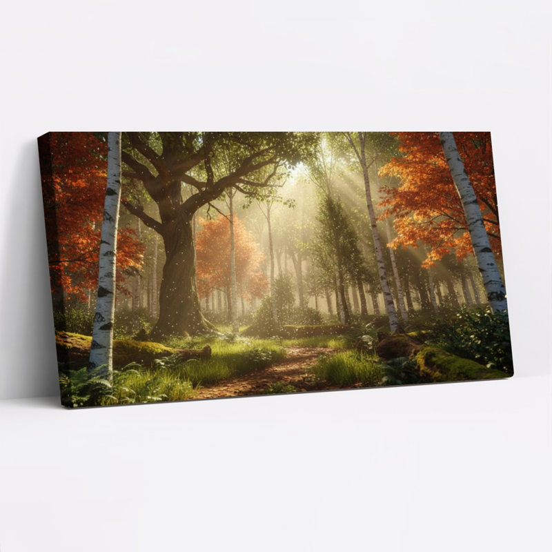 Tableau sur toile représentant une scène de forêt d'automne (lot de 1), 4824