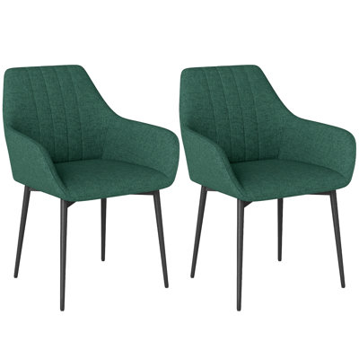 Ensemble de 2 chaises de salle à manger rembourrées avec pieds en métal