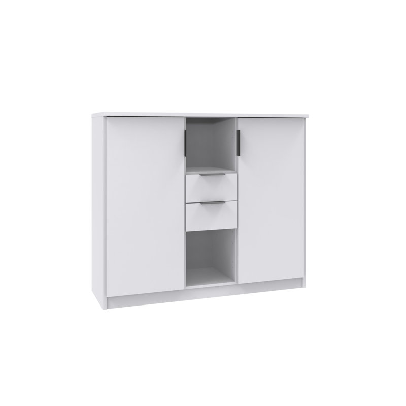 Rashiya 122cm W 2 - Drawer Chest of Drawers, White