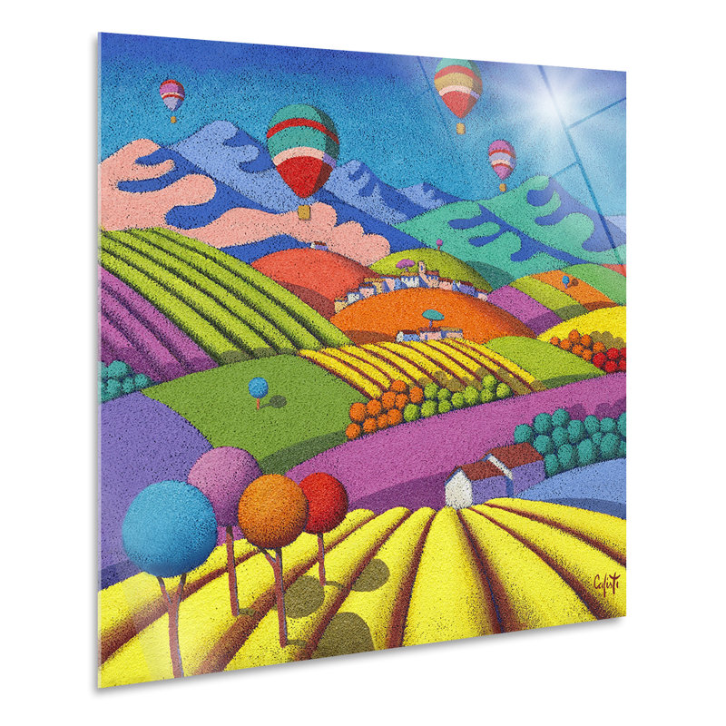 Hillside Landscape by Stefano Calisti - No Frame Painting on Plastic / Acrylic, 65cm H x 65cm W
