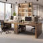 Bureau double 79 po avec tablettes de rangement pour 2 personnes, bureau d'ordinateur extra long pour le bureau personnel