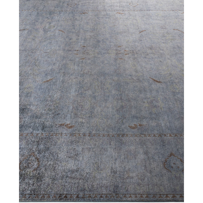 Overdyed One-of-a-Kind 9' 4" X 12' 2" Hand Knotted Area Rug