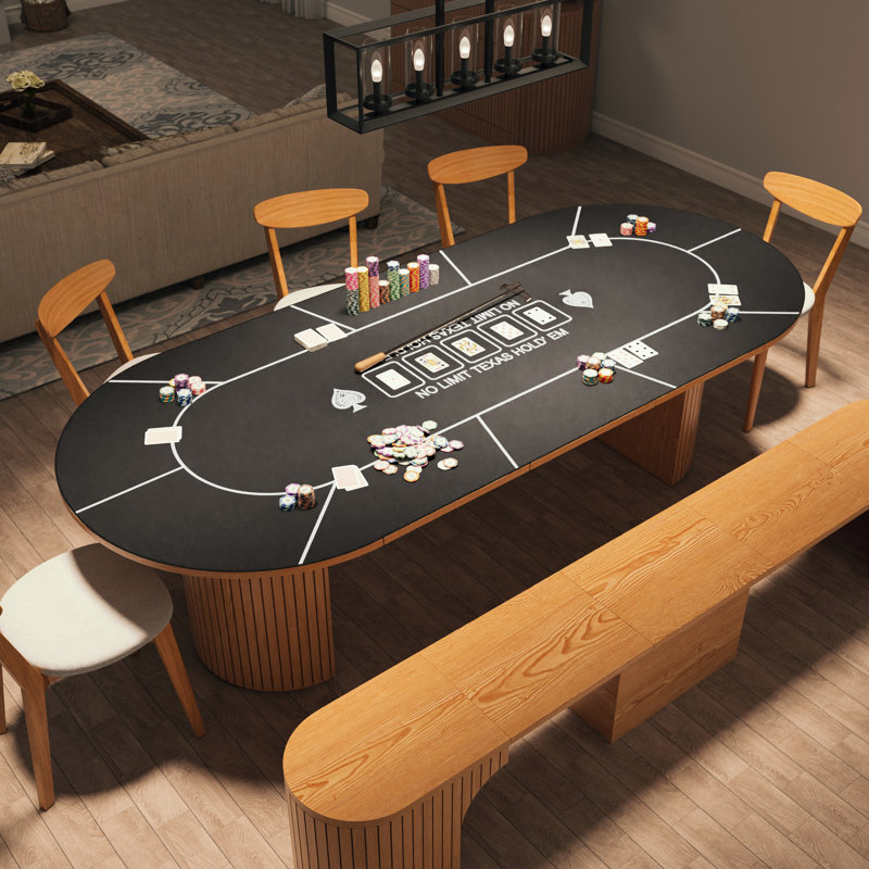 Table de poker pour 10 joueurs avec 4 chaises, Naturel