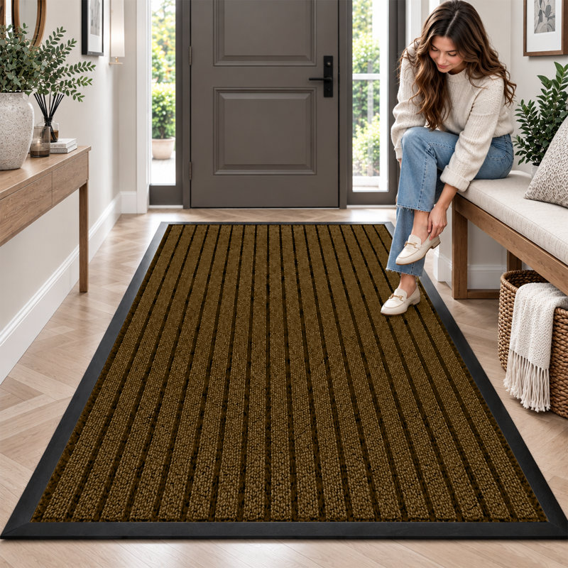 Caynan Kitchen Mat, Brown, Rectangular W80 x L300 cm