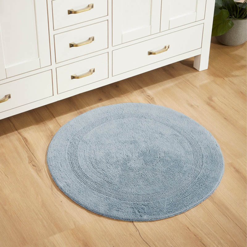 Deidre 100% Cotton Tufted Round Bath Rug, Machine Washable Reversible Super Absorbent 30" Round Oeko-Tex Certified Bathroom Rugs