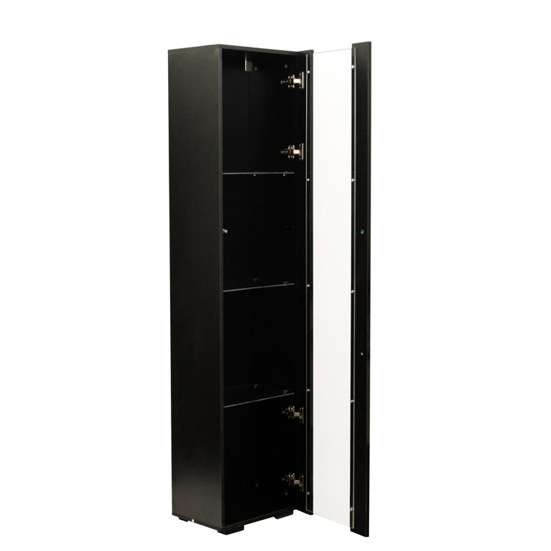 Armoire latérale noire avec lampe vibrante à bande en aluminium - Grand espace de rangement créé l 40 x P 29 x H 170 cm 48,18 lb Spacieux et fini