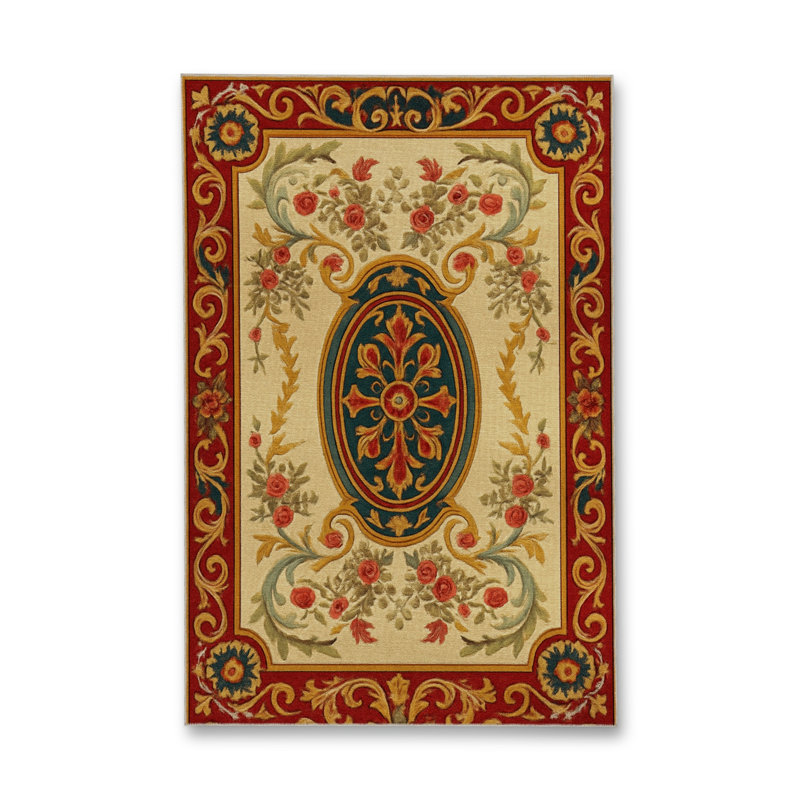 Tapis beige tissé traditionnel Mosso, 4'11" x 9'10"