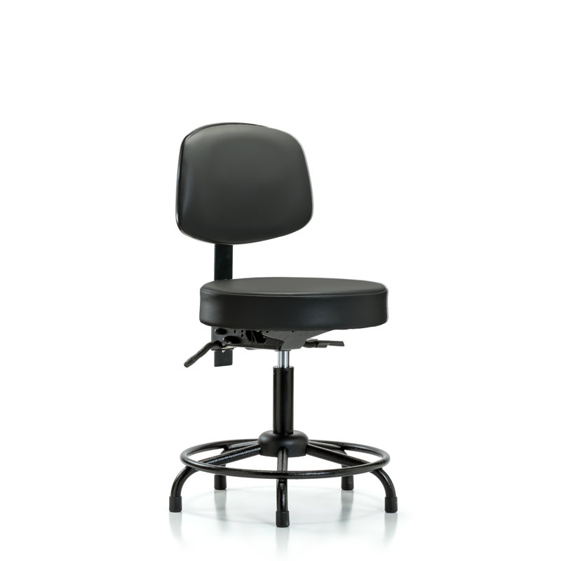 Lamayah Vinyl Task Chair, Carbon, Glides