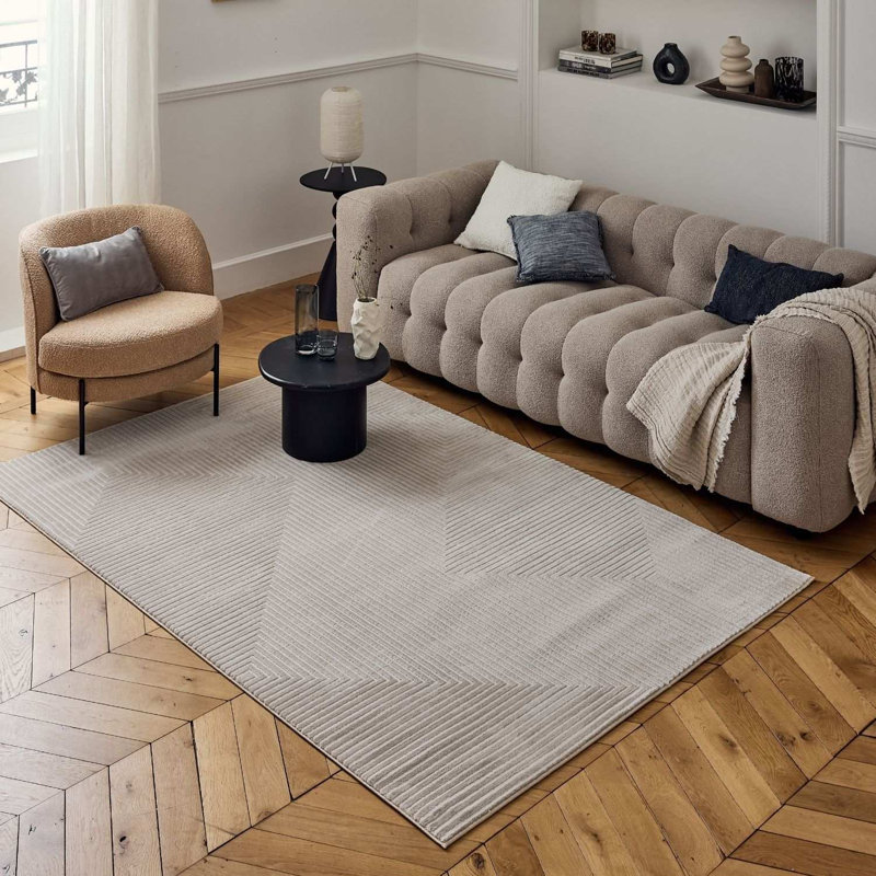 Carmel Modern Geometric Beige Area Rug, Rectangle 240 x 340 cm
