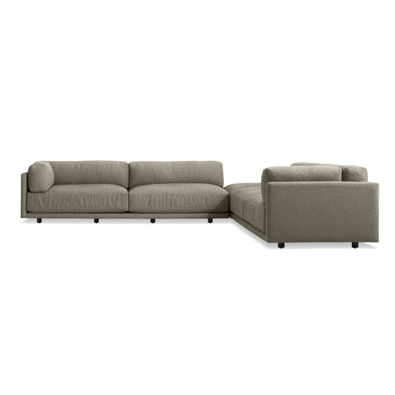 Sunday Sectional with Ottoman, Sanford Black Crossweave