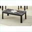 Ensemble de tables basses 3 pièces Traditional avec plateau en faux marbre noir Pieds en bois, faciles à assembler pour le salon