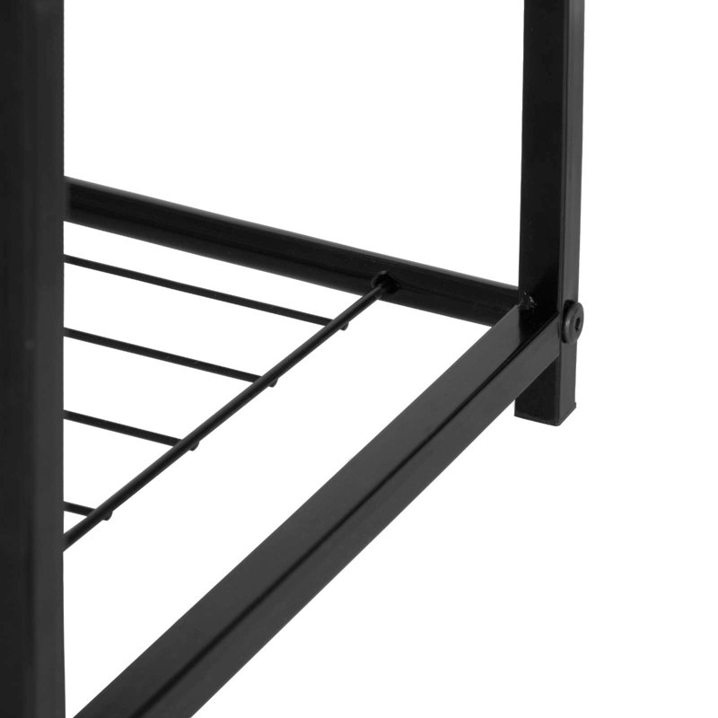 6 Pair Shoe Rack, Black/Oak