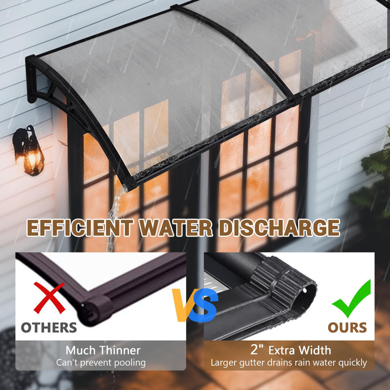 Yescom Outdoor Awning Patio Window Door Canopy Cover UV Protection Hollow Sheet