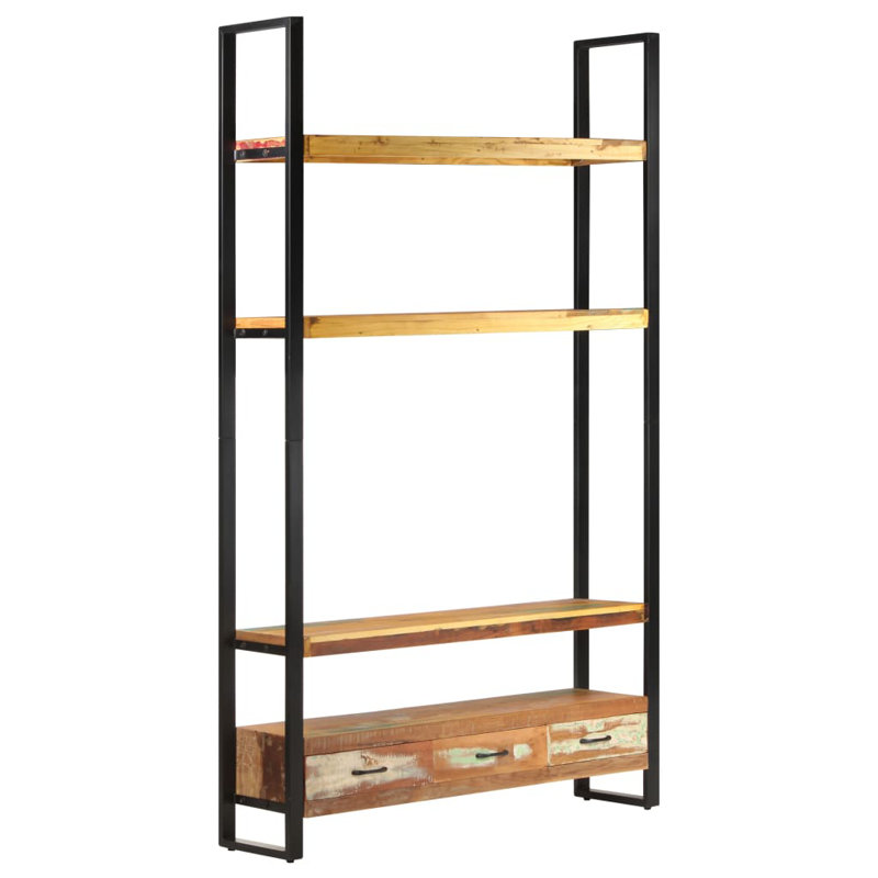 Bookshelf 46.5"x11.8"x78.7" Solid Wood, Oak/Walnut/Black