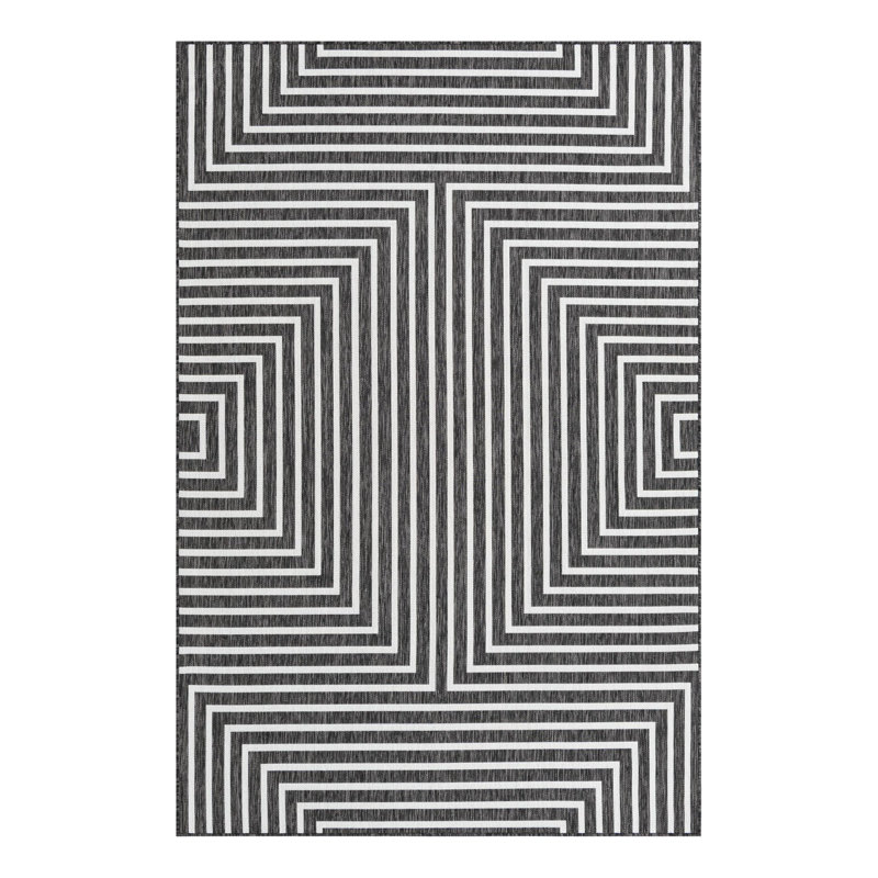 Tapis intérieur / extérieur d'extérieur moderne, Rectangle 6 pi 1 po x 9 pi