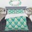 Damas vert et blanc - ensemble de housse de couette abstrait - microfibre de polyester-1485173632