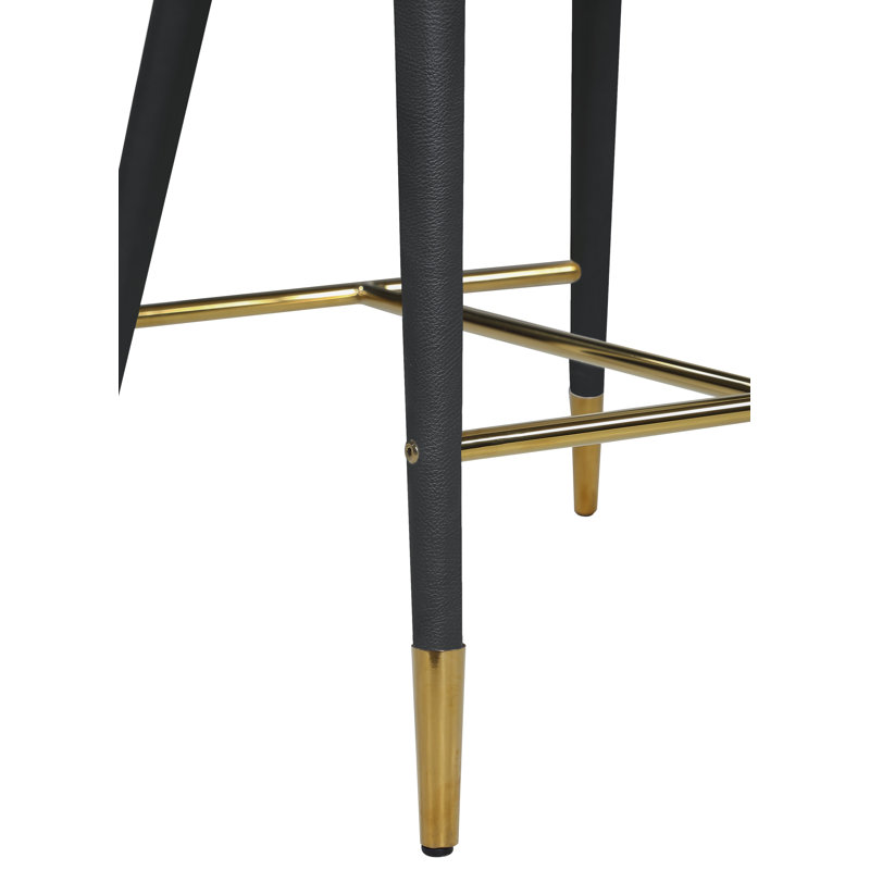 Tabouret de comptoir 26,5 po Destiny, Cuir végane, Noir