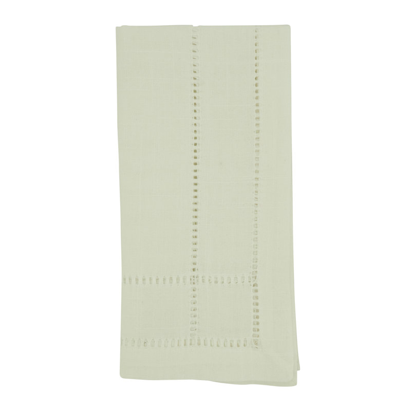 White Cotton Double Hemstitch Table Napkins Set of 4