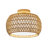 Dundridge Rattan Ceiling Light Fixtures, Hand-woven Boho Flush Mount Ceiling Light, Handmade Rattan Light Fixtures Ceiling Mount with Fabric Shade, Farmhouse Light Fixture for Bedroom Hallway Entryway-625388159
