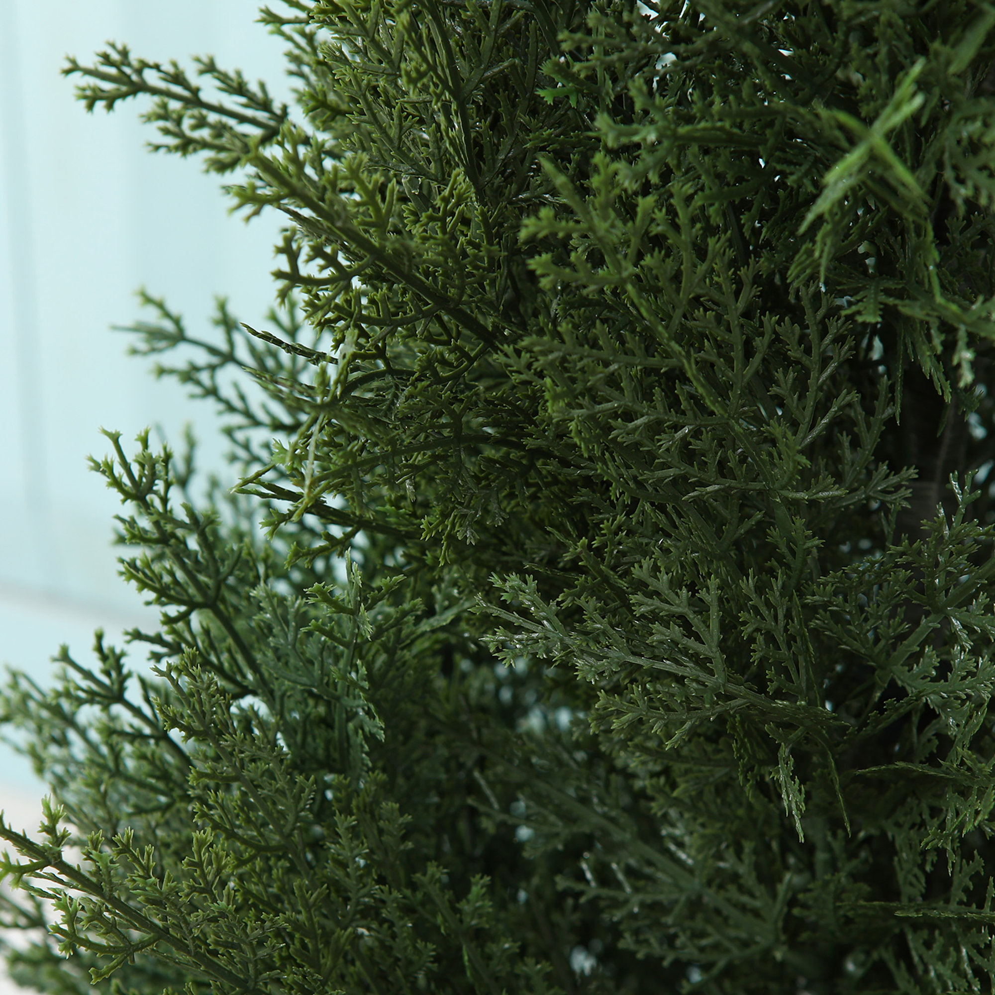 Adcock Artificial UV Resistant Cedar Topiary Trees, Faux Cypress Plants with Solar Light String, 36" H x 12" W x 12" D, 2