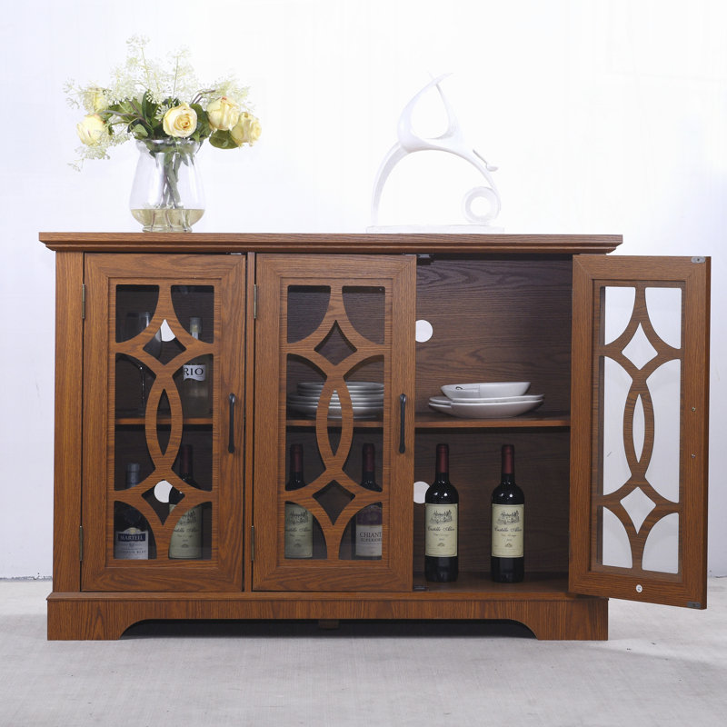 Armoire de rangement pour le salon, Walnut, 34.06" H x 48.66" W x 15.55" D